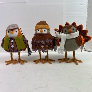 NEW 2022 Featherly Friends Spritz Bird Fall Harvest Set of 3 Jora Oakley Griffin